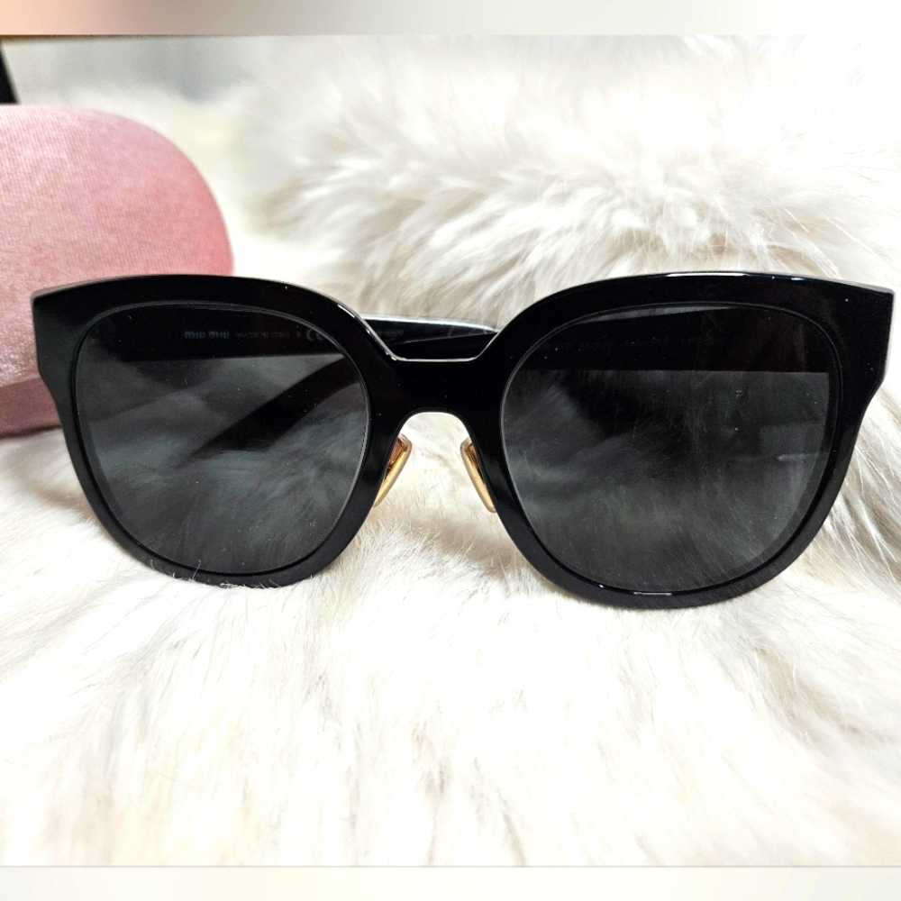 Miu Miu Black & Gold Sunglasses